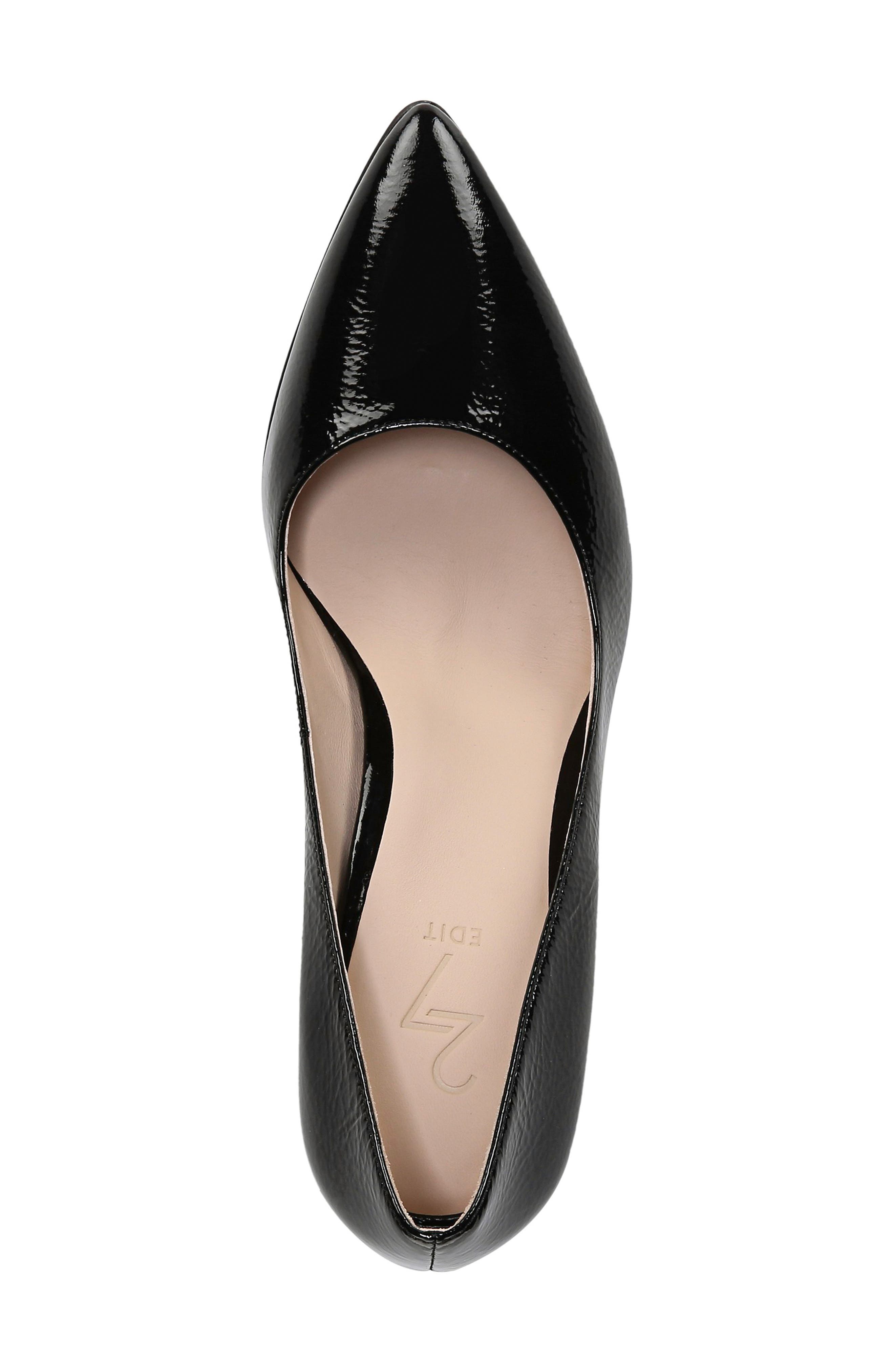 27 EDIT Alanna Pointed Toe Pump, Alternate, color, BLACK CRINKLE PATENT LEATHER