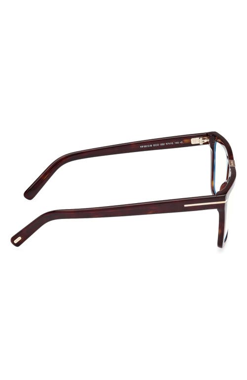 Tom Ford 57mm Square Blue Light Blocking Glasses In Brown