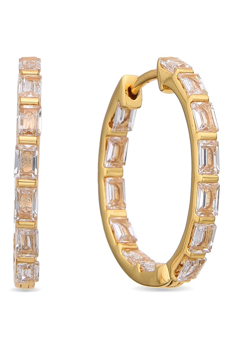 Soline Cubic Zirconia Hoop Earrings, Main, color, GOLD