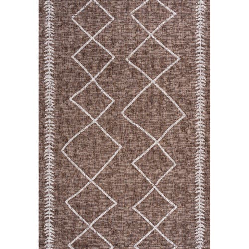 JONATHAN Y Derya  Diamond Trellis Indoor/Outdoor Area Rug in Brown/beige 