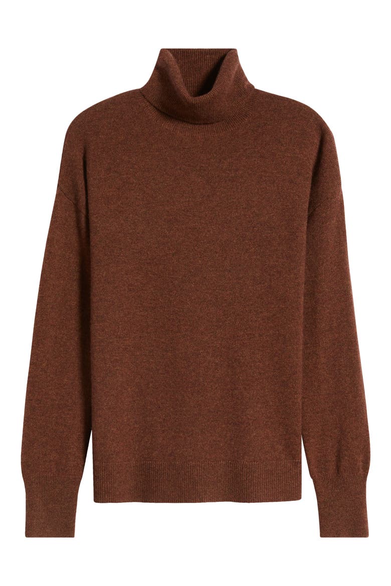 Cashmere Turtleneck Sweater, Alternate, color, BROWN BRICK
