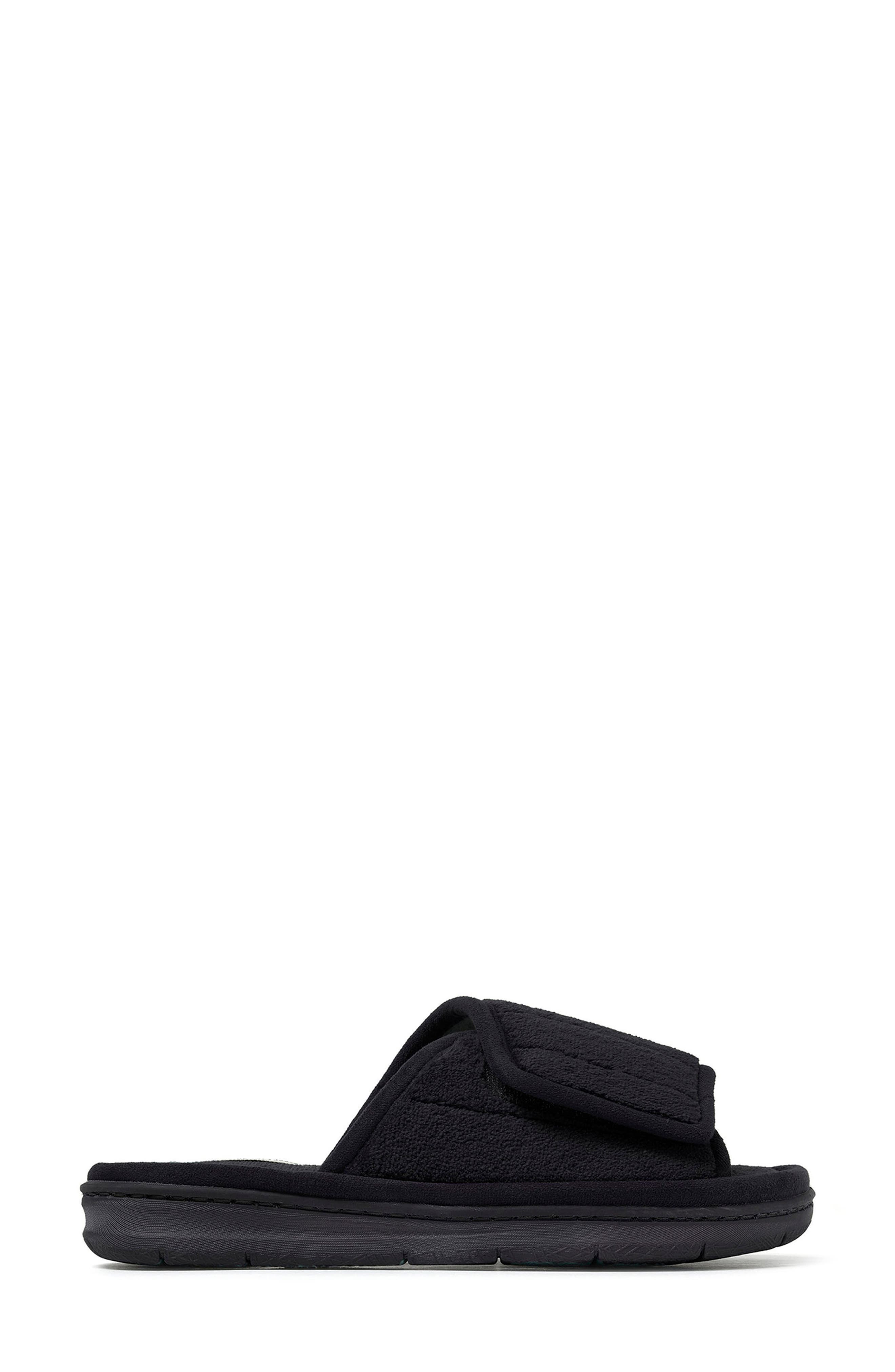 Mickey Terry Adjustable Shower Slide Slipper, Alternate, color, BLACK