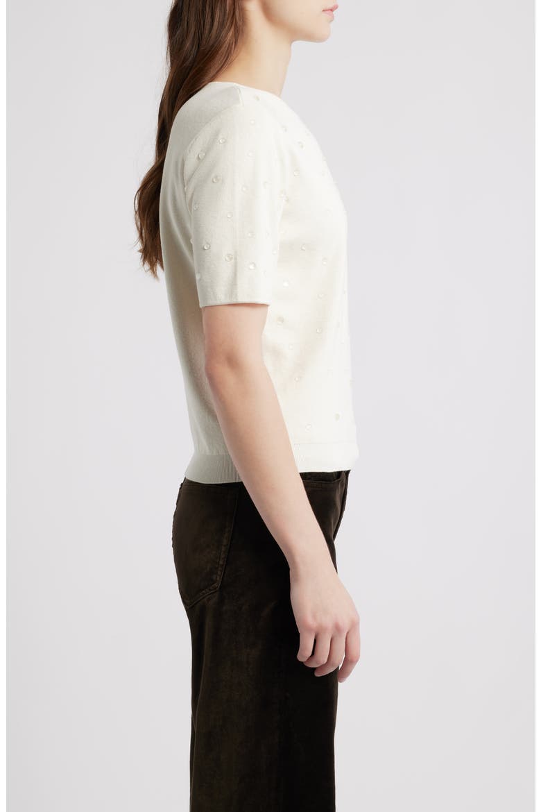 The Droplet Silk & Cotton Sweater, Alternate, color, WHITE