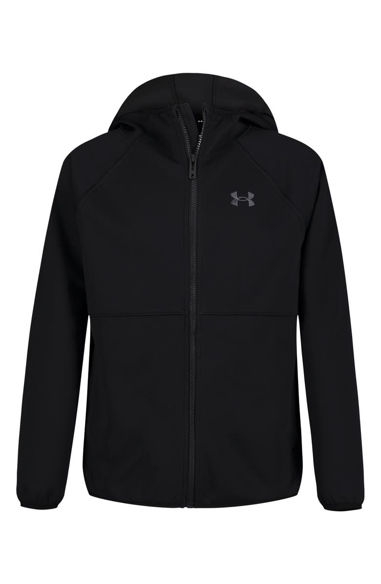 Under Armour Kids' Soft Shell Water Repellent Hooded Zip Jacket, Main, color,