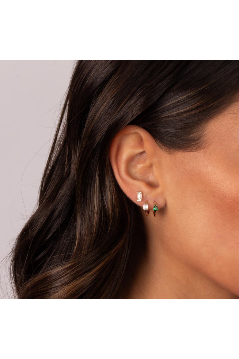 A Touch Of Color Baguette Earring Combo Set, Alternate, color, Gold