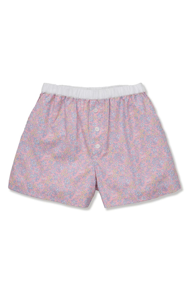Petite Plume Cotton Pajama Shorts, Main, color, Pink