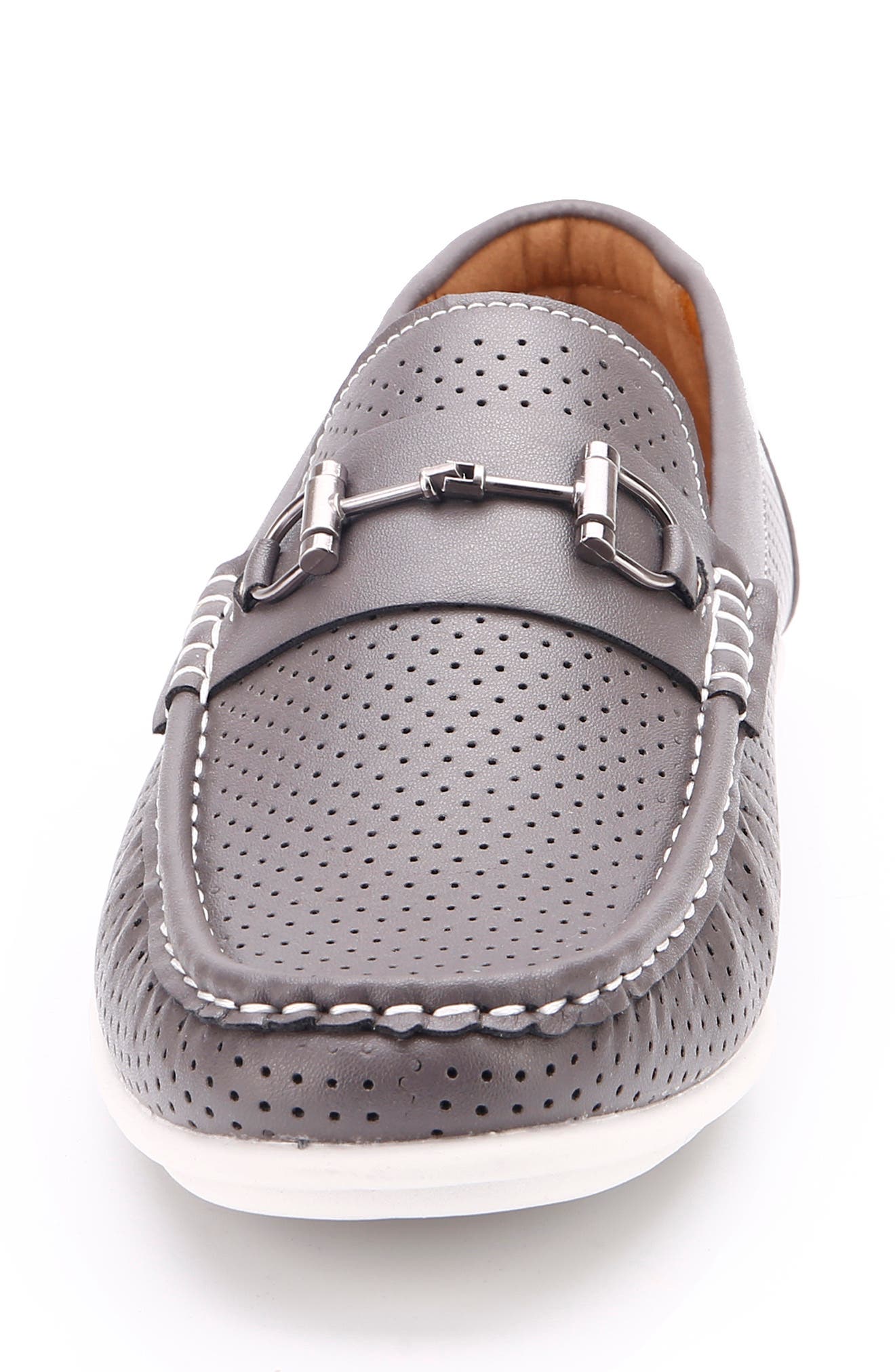 Perforated Bit Loafer, Alternate, color, GREY