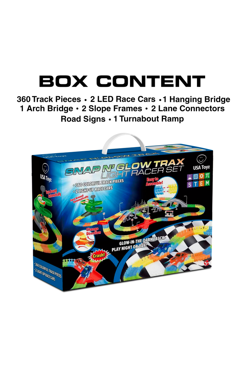 USA Toyz Large Glow Trax Race Tracks for Kids- 380pc, Alternate, color, Multi Color