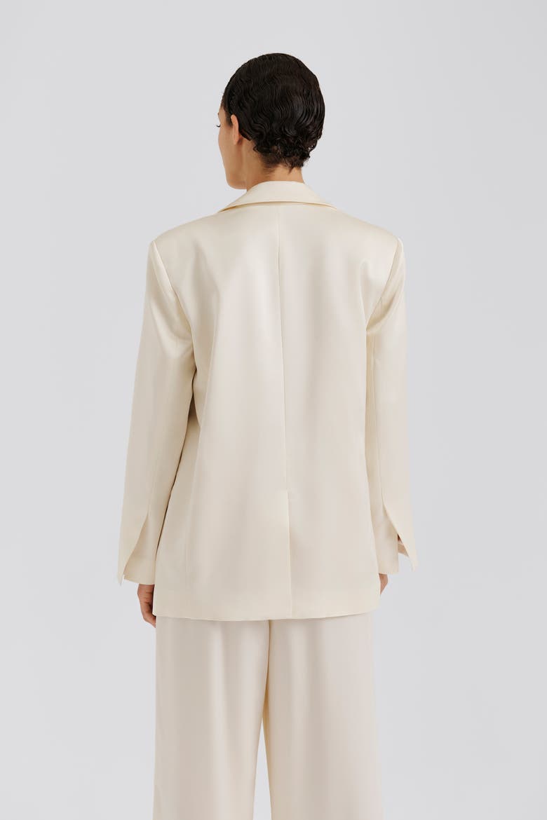 Liv Satin Wrap Blazer, Alternate, color, Vanilla