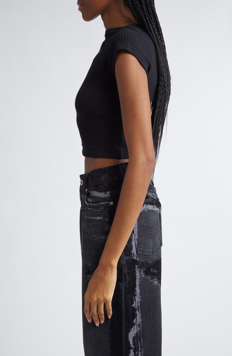 Jean Paul Gaultier Logo Patch Crop Baby Tee, Alternate, color, 