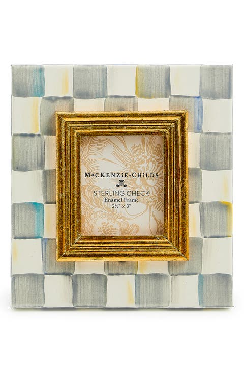 Sterling Check Enameled Steel 2.5 x 3-Inch Picture Frame