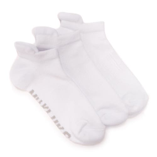 Muk Luks Cotton Compression Ankle Socks 3 Pair Pack In White