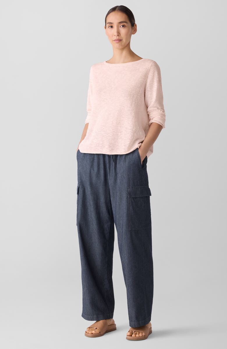 Eileen Fisher Boat Neck Organic Linen & Cotton Sweater, Alternate, color, Crystal Pink