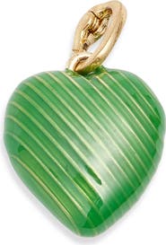 Clare V. Enamel Heart Charm Necklace