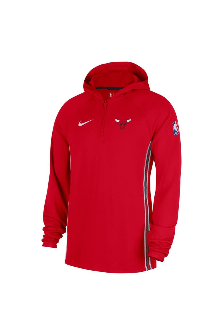 Men's Nike  Red Chicago Bulls Authentic On Court Zone Quarter-Zip Dri-FIT Hoodie Jacket, Alternate, color, Red
