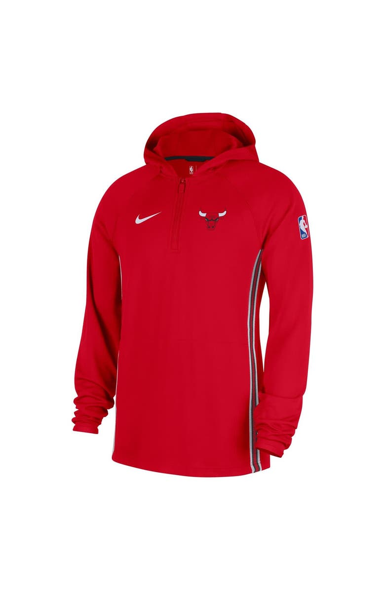 Nike Men's Nike  Red Chicago Bulls Authentic On Court Zone Quarter-Zip Dri-FIT Hoodie Jacket, Alternate, color, Red