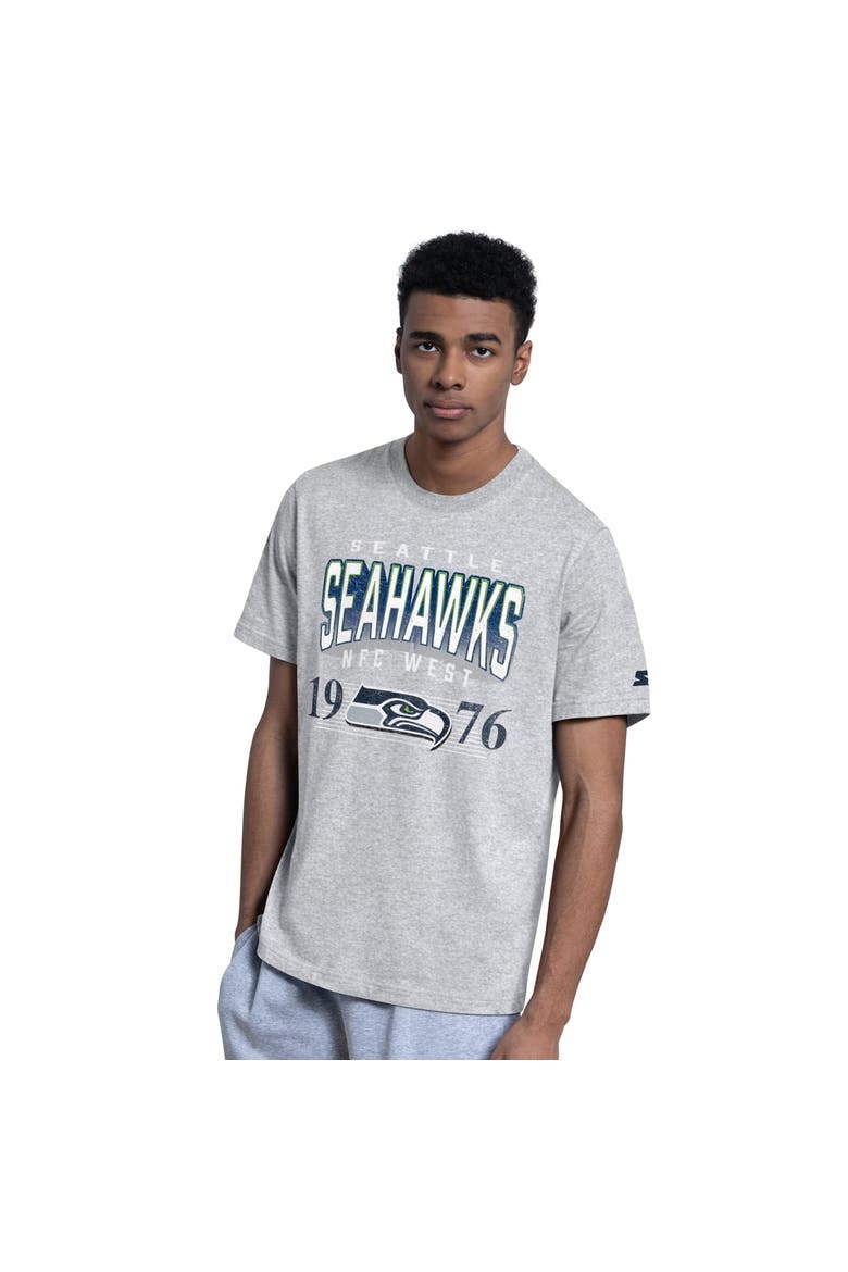 Men's Starter  College Navy/Heather Gray Seattle Seahawks Two-Pack Logo T-Shirt Set, Alternate, color, College Navy