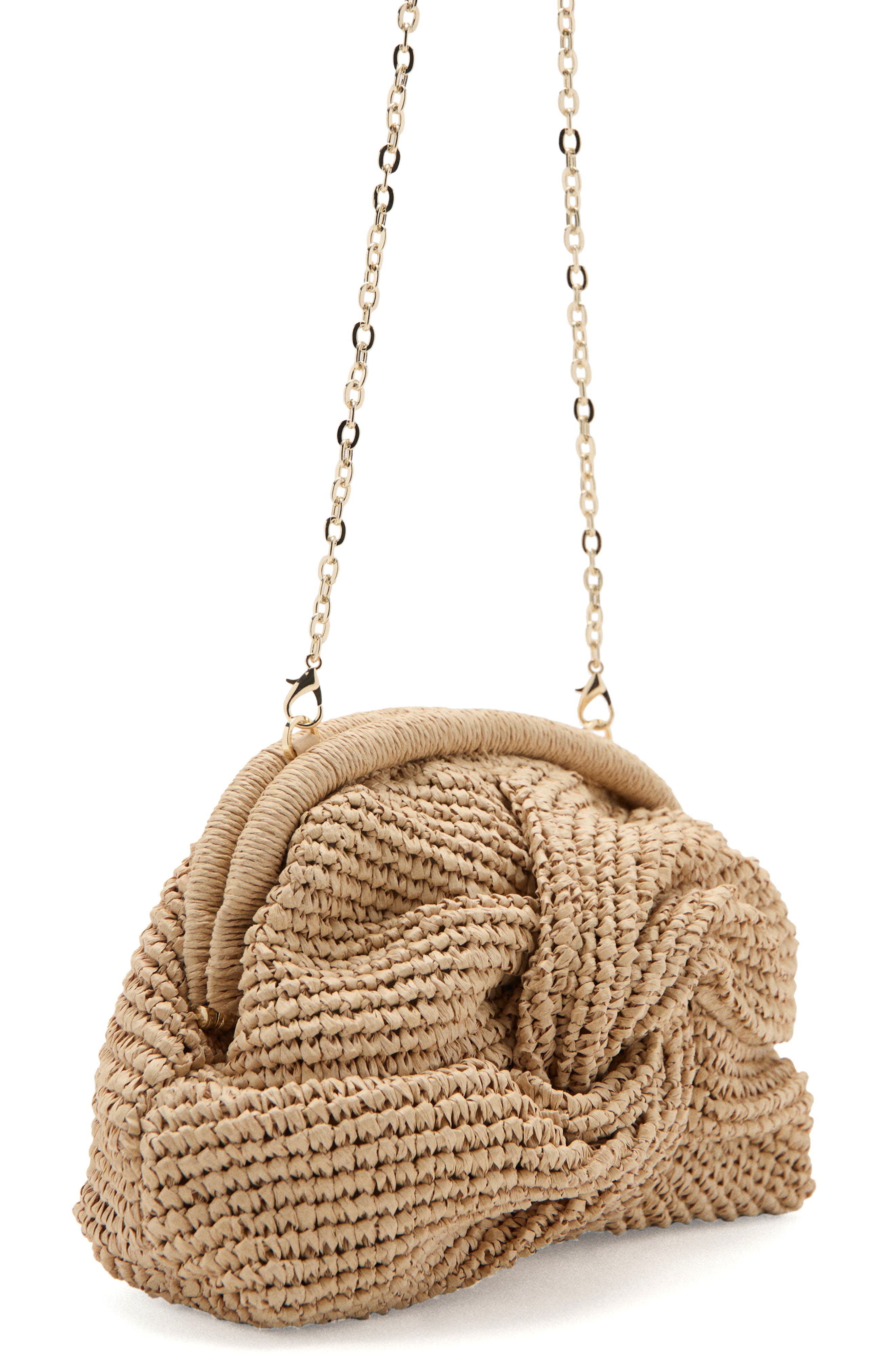 Natural Fiber Frame Clutch, Alternate, color, BEIGE