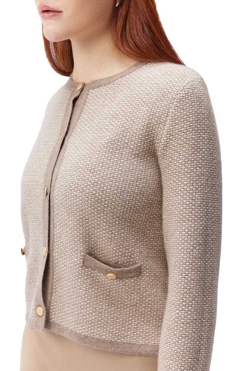 GOBI Mongolian Cashmere Cashmere Jacquard Cardigan, Alternate, color, 