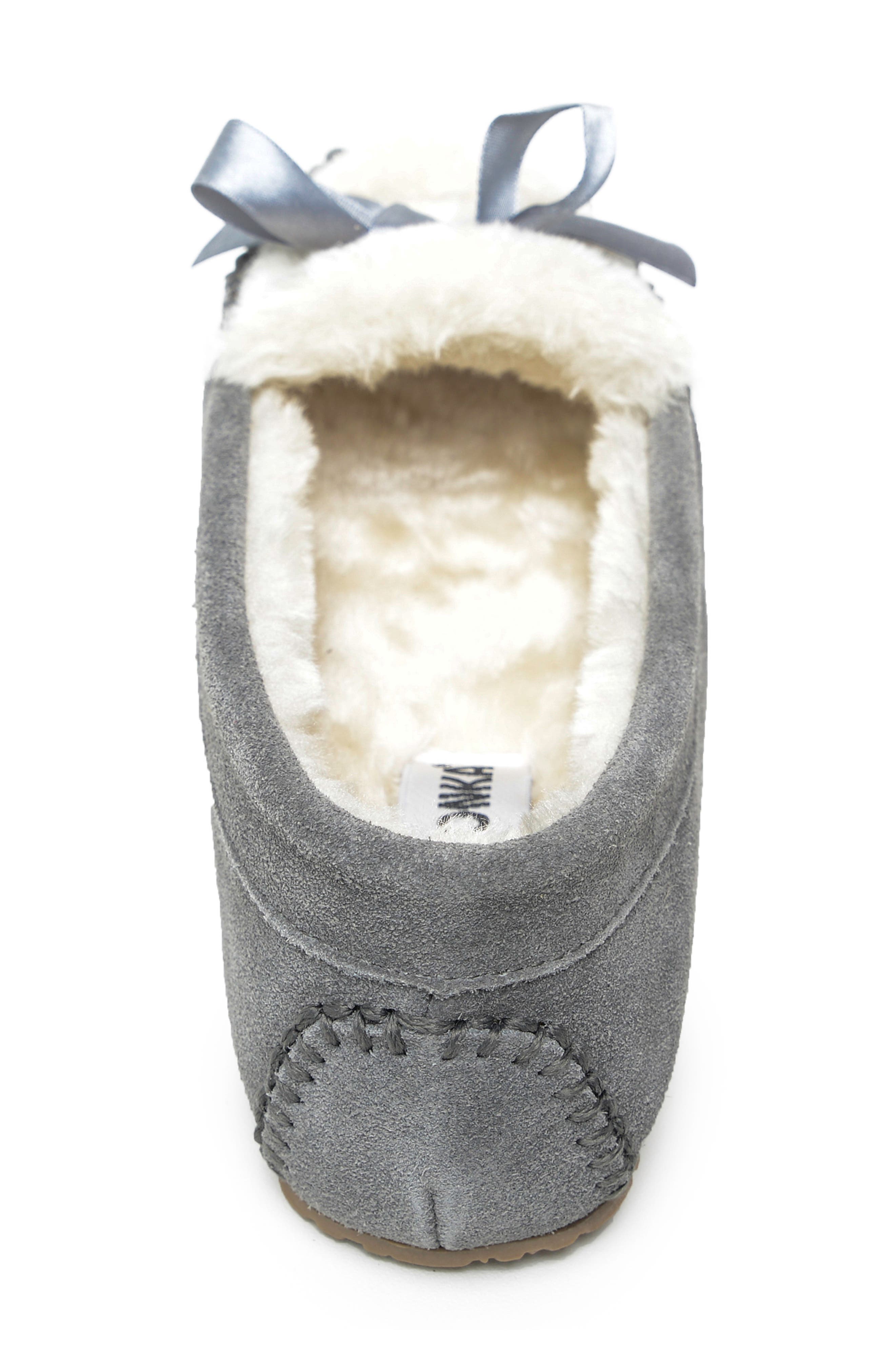 Cosi Faux Shearling Slipper, Alternate, color, GREY SUEDE