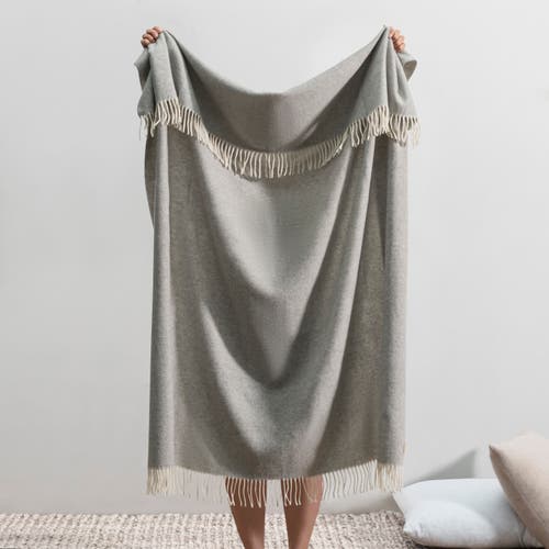 Lands Downunder Herringbone Cashmere Throw In Gray