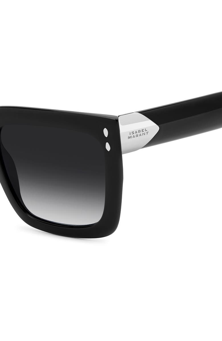 Isabel Marant 55mm Gradient Rectangular Sunglasses, Alternate, color, Black/ Dark Grey Sf
