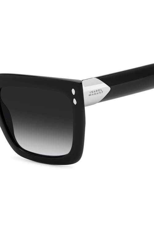 Isabel Marant 55mm Gradient Rectangular Sunglasses In Black/dark Grey Sf