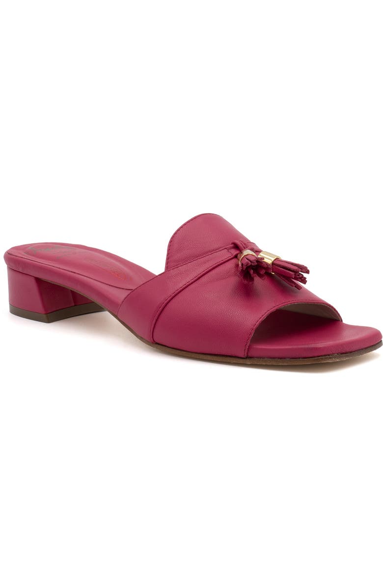 Amalfi by Rangoni Bussola Slide Sandal, Main, color, Fuxia Parmasoft - Gold Met