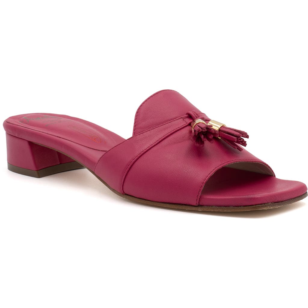 Amalfi By Rangoni Bussola Slide Sandal In Fuxia Parmasoft - Gold Met