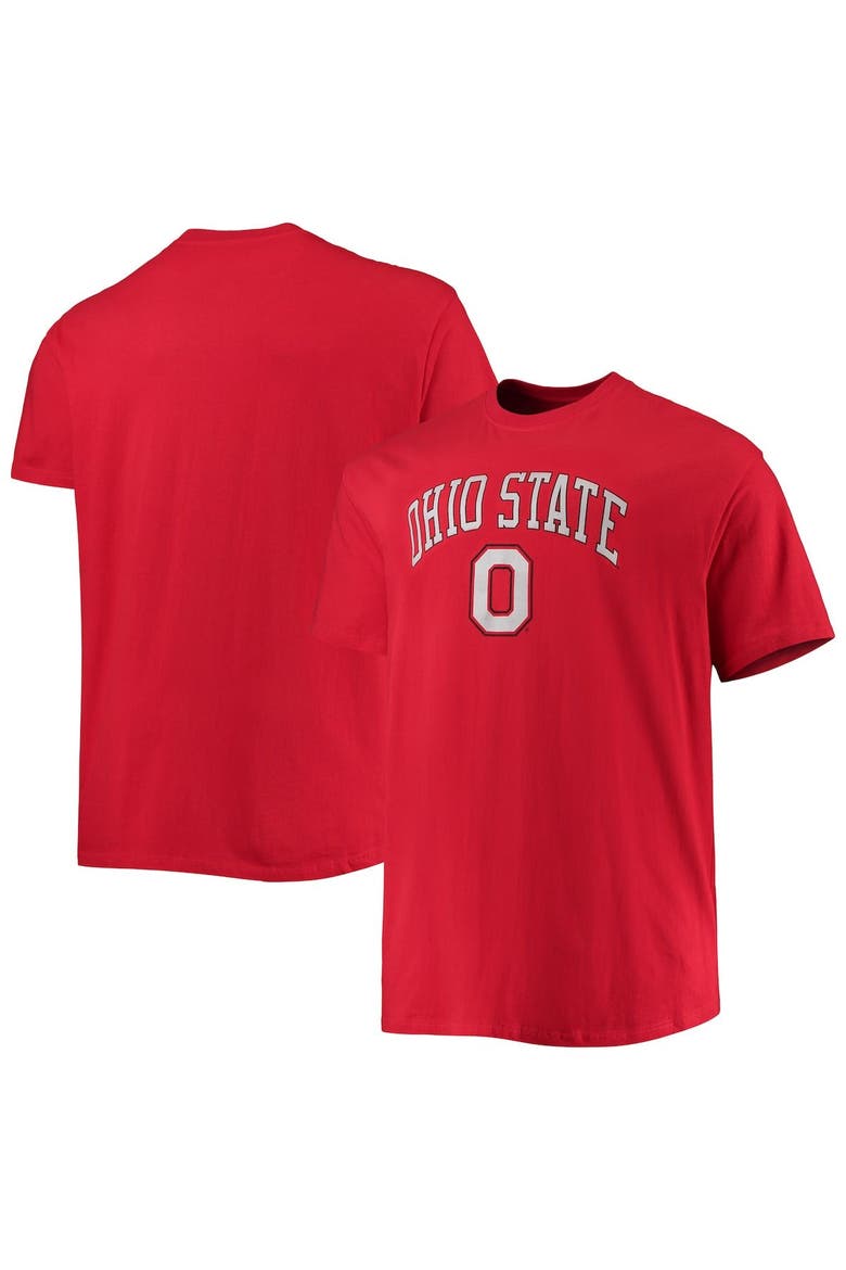 Men's Champion Scarlet Ohio State Buckeyes Big & Tall Arch Over Wordmark T-Shirt, Alternate, color, Scarlet