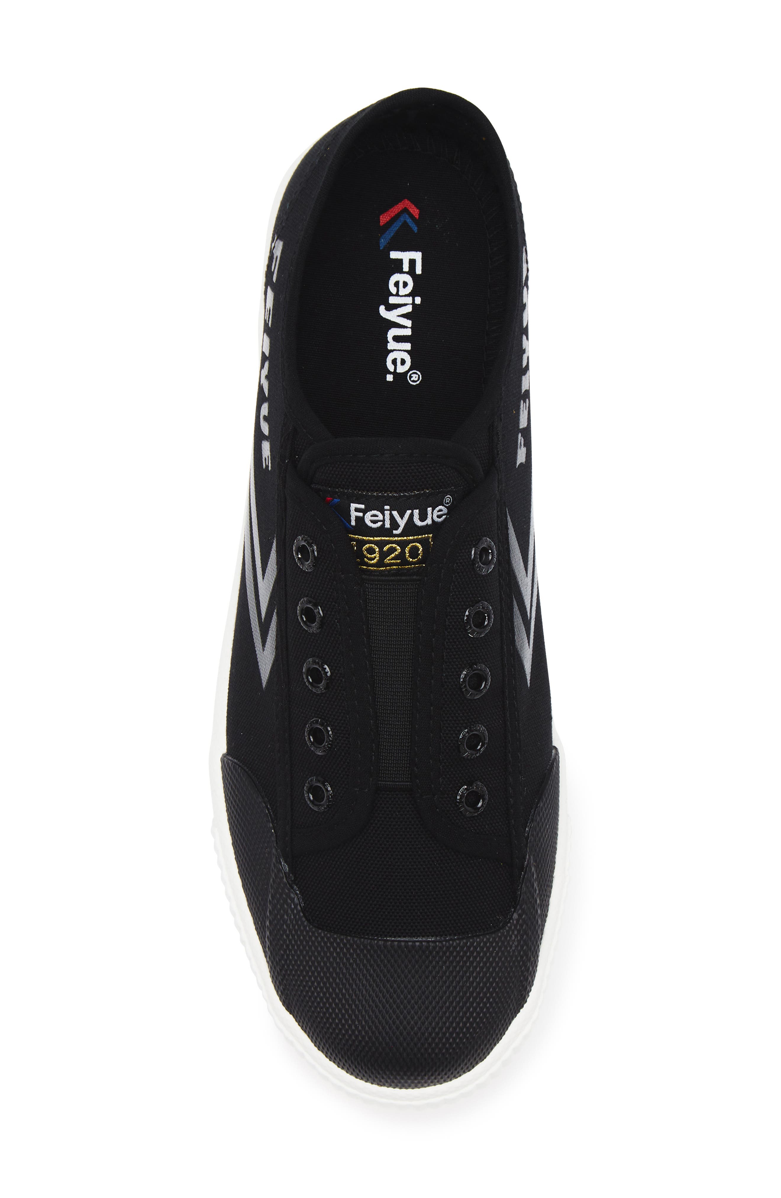 Feiyue. Kids' Fe Lo 1920 Slip-On Sneaker, Alternate, color, Black/ White