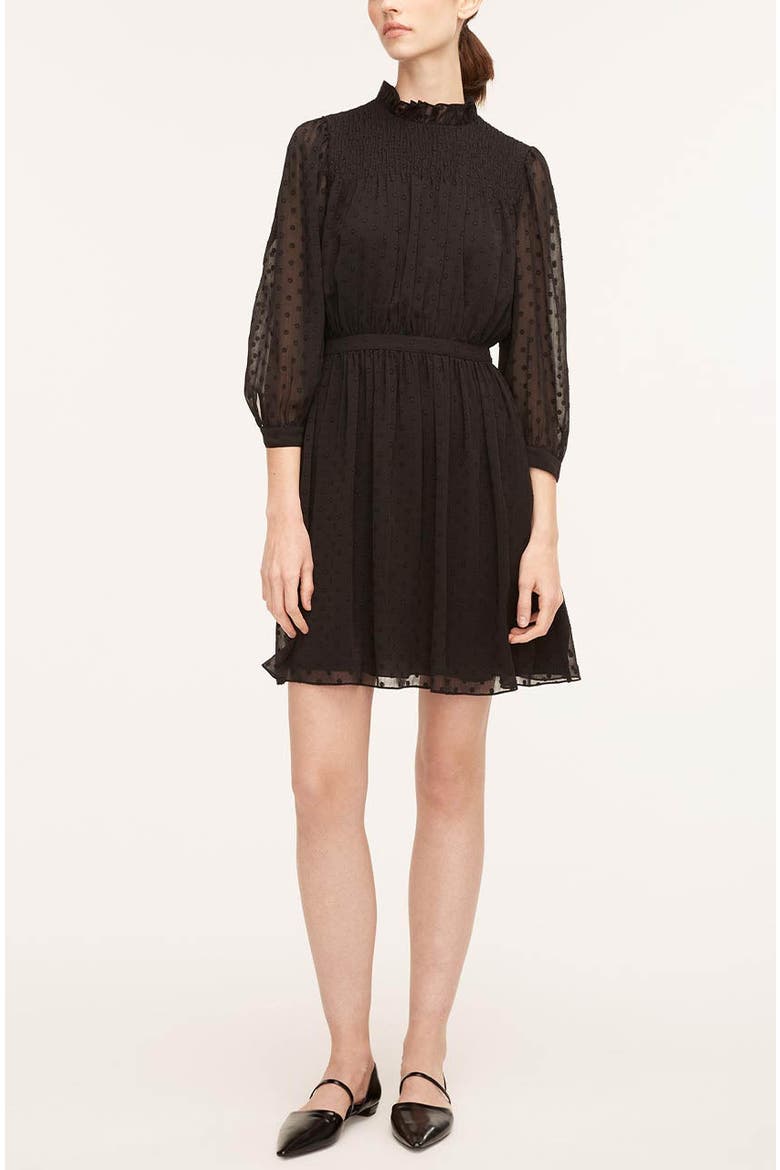 Clip-Dot Shirt Dress, Main, color, Black