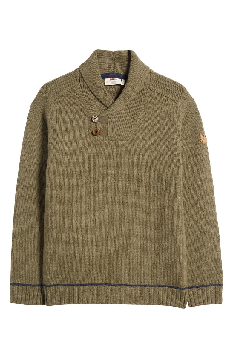 Fjällräven Lada Regular Fit Shawl Collar Sweater, Alternate, color, Laurel Green