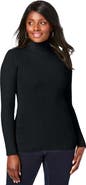 Jessica London Ribbed Cotton Turtleneck Sweater