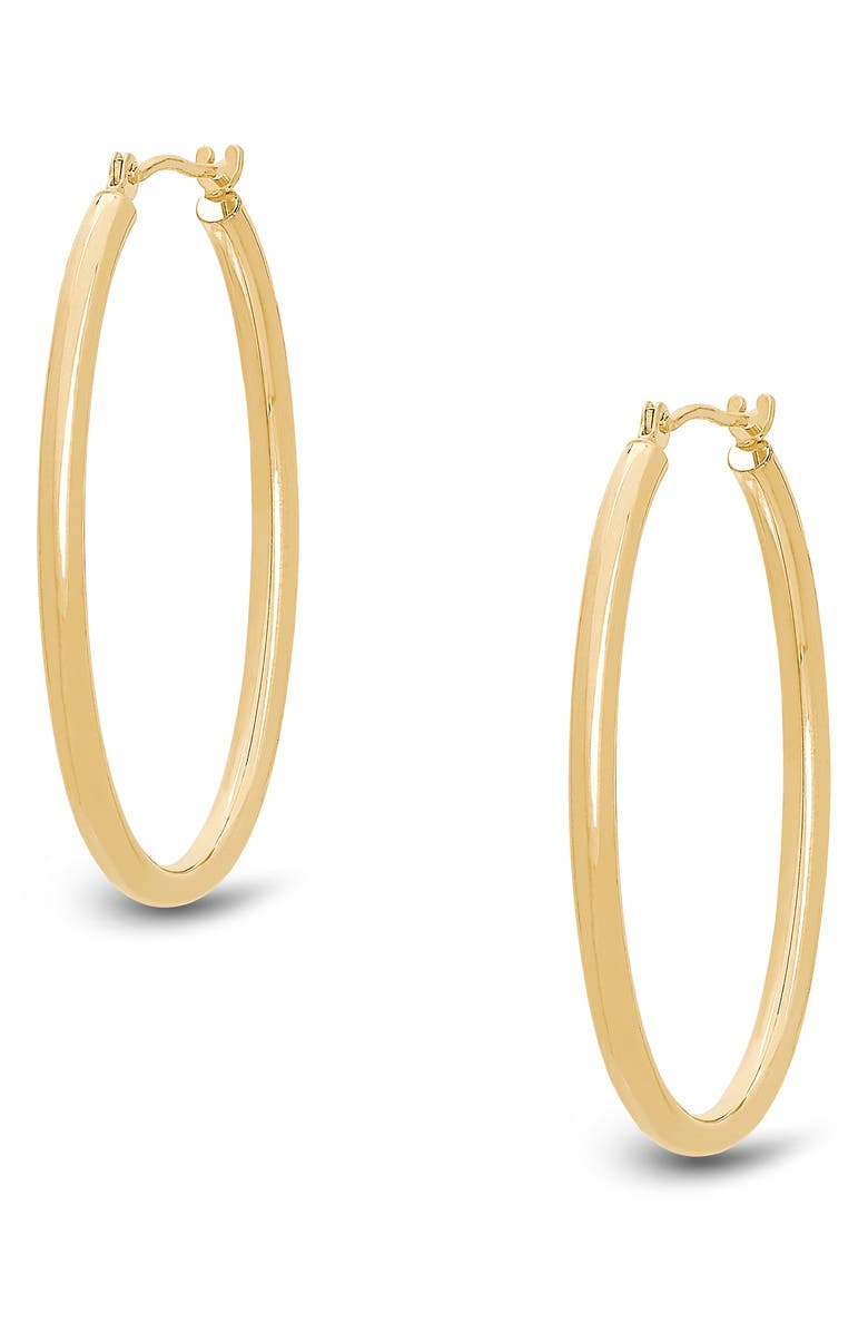 Frankie & Zoe Oval Tube Hoop Earrings, Alternate, color, Yellow Gold