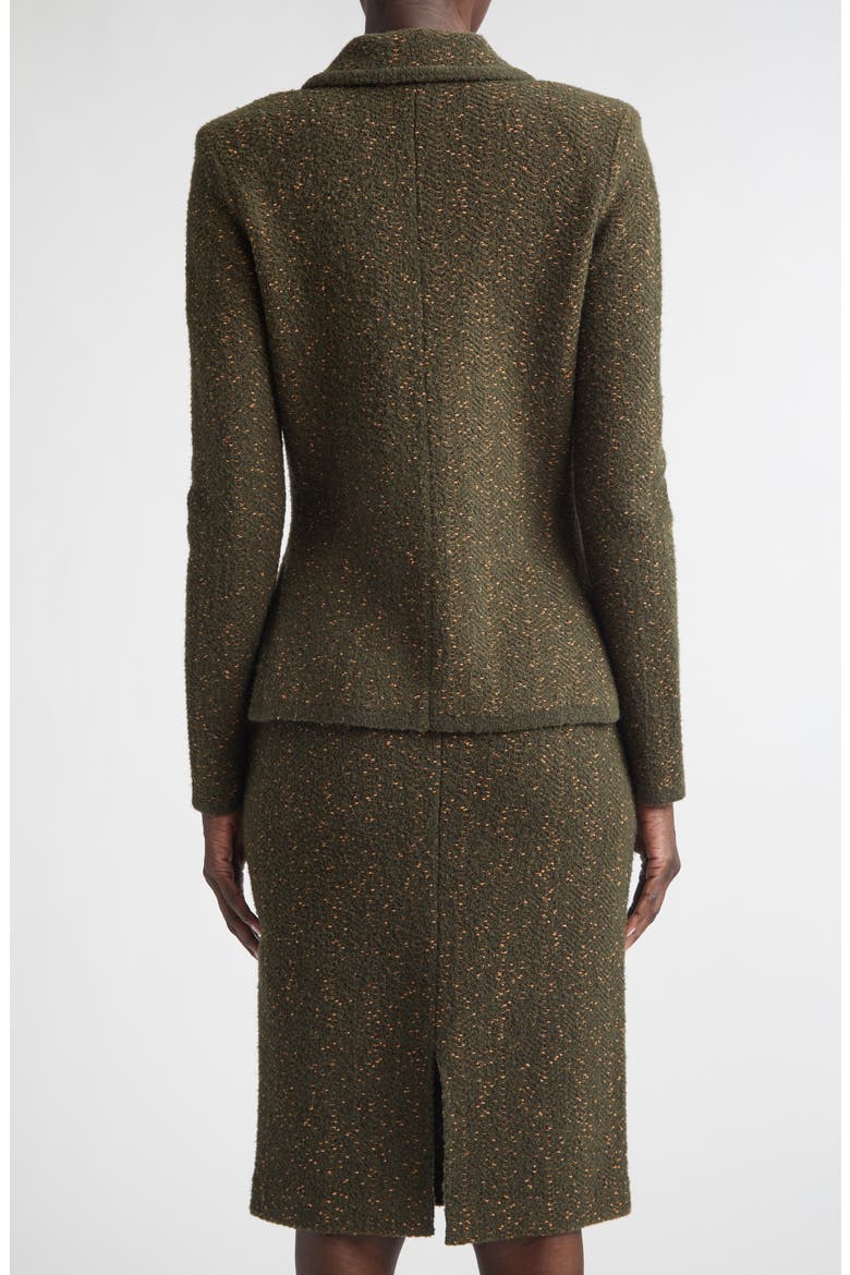 Cotton & Wool Blend Tweed Sweater Jacket, Alternate, color, OLIVE TWEED MULTI