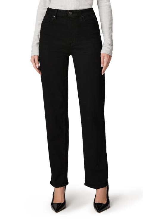 Stevie High Waist Straight Leg Jeans (Black Shadow)