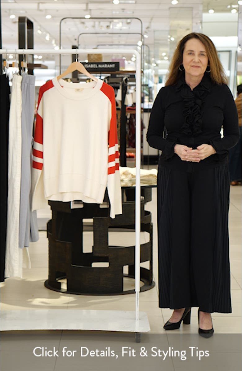 Throwback Stripe Organic Cotton & Cashmere Sweater, sales video thumbnail