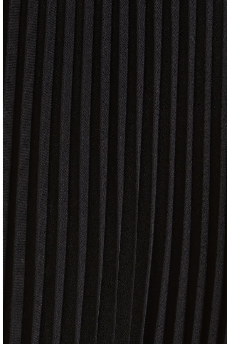 Sanna Pleated Midi Skirt, Alternate, color, BLACK
