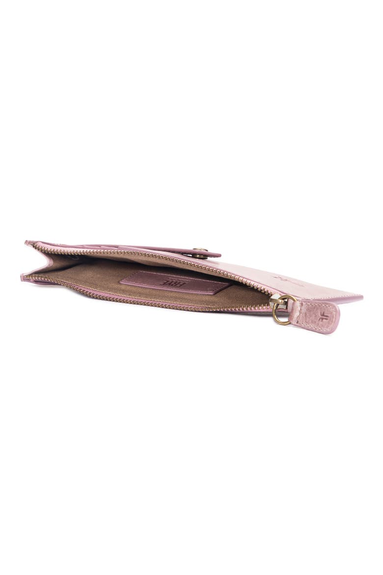 Slim Leather Snap Card Wallet, Alternate, color, ORCHID