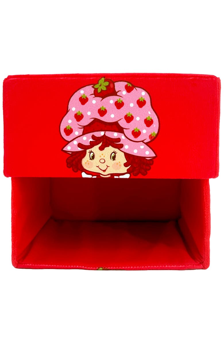 Strawberry Shortcake 8 Inch Storage Box, Fabric Bin with Lid, Alternate, color, Red