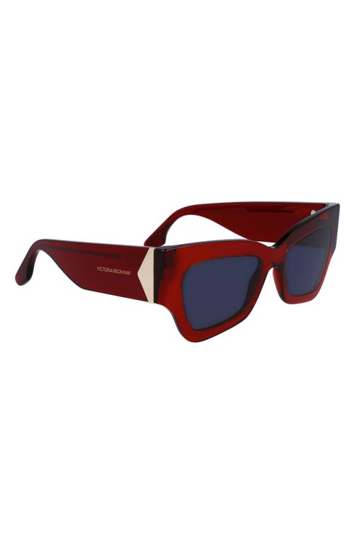 Victoria Beckham 52mm V Plaque Butterfly Sunglasses In Red