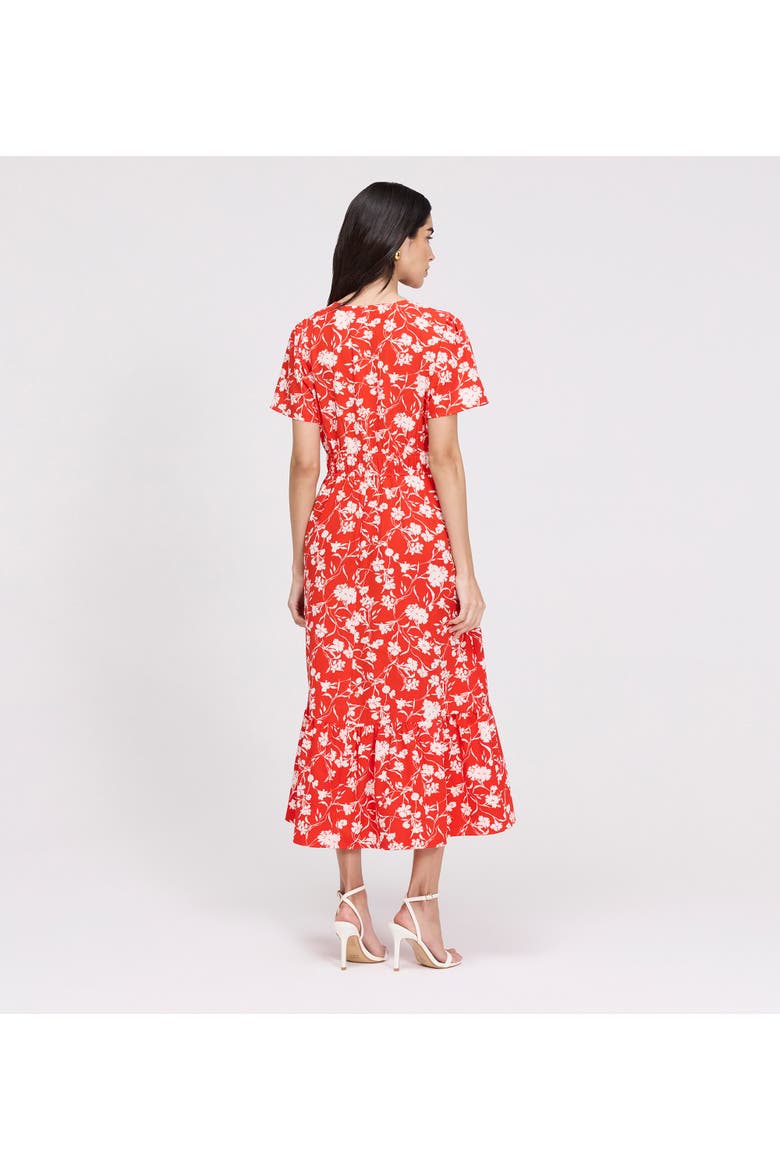 Deena Wrap Midi Dress, Alternate, color, Red Floral