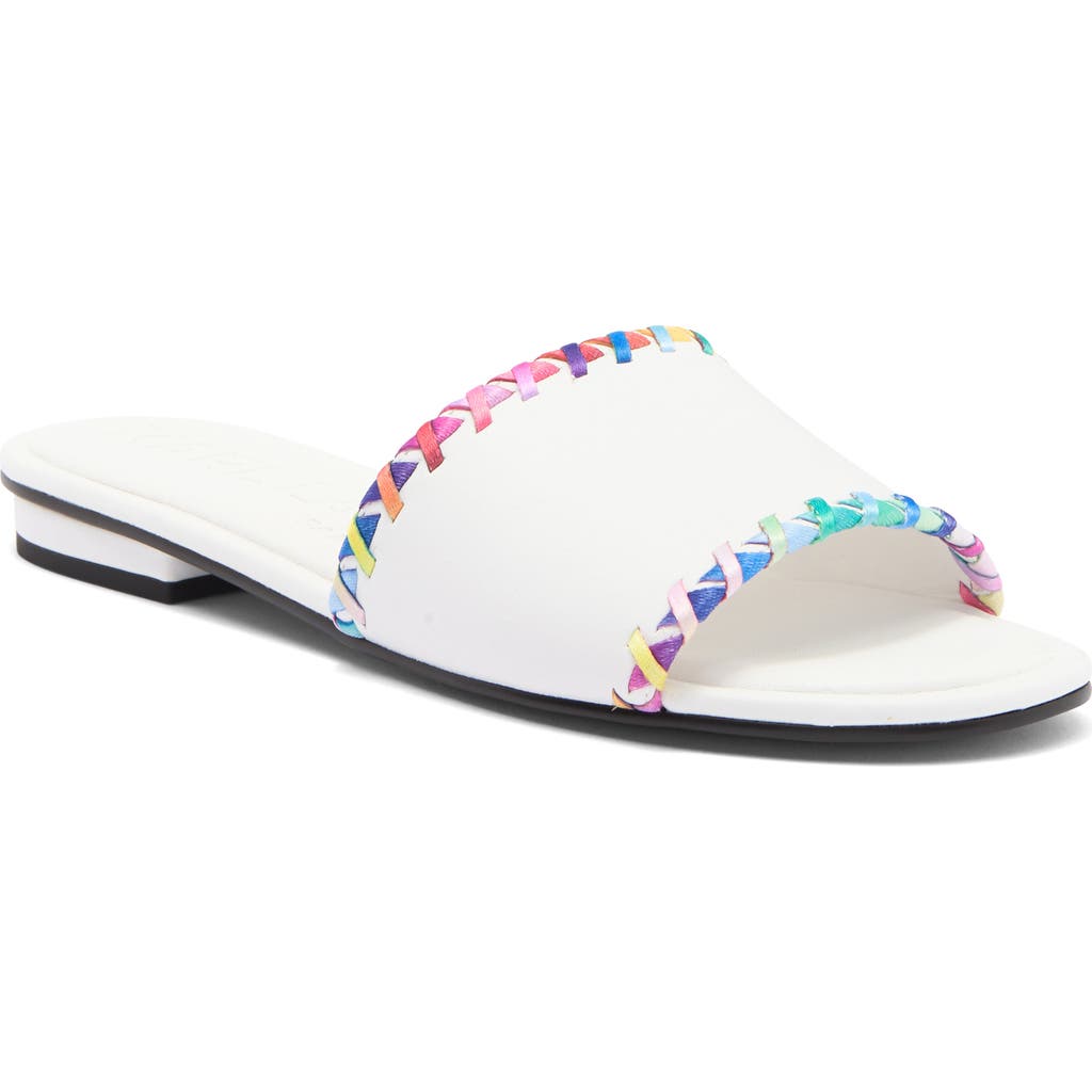 Karl Lagerfeld Paris Cenie Slide Sandal In Bright White