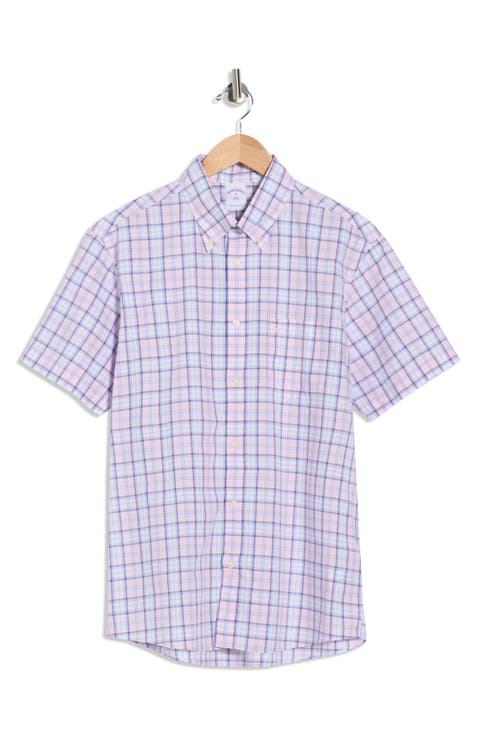 Sport Fit Plaid Short Sleeve Button-Down Shirt