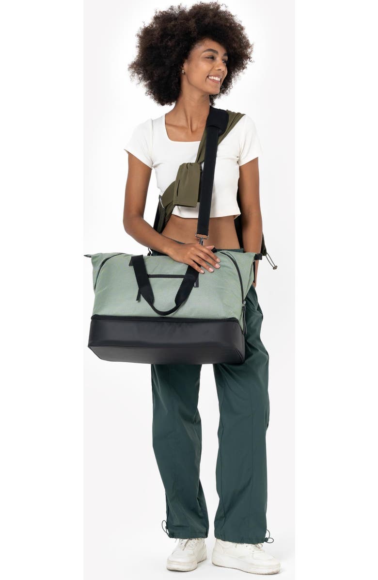 Sherpani Boston Anti Theft Travel Tote Bag with Removable Shoe Compartment, Alternate, color, Aloe Mist