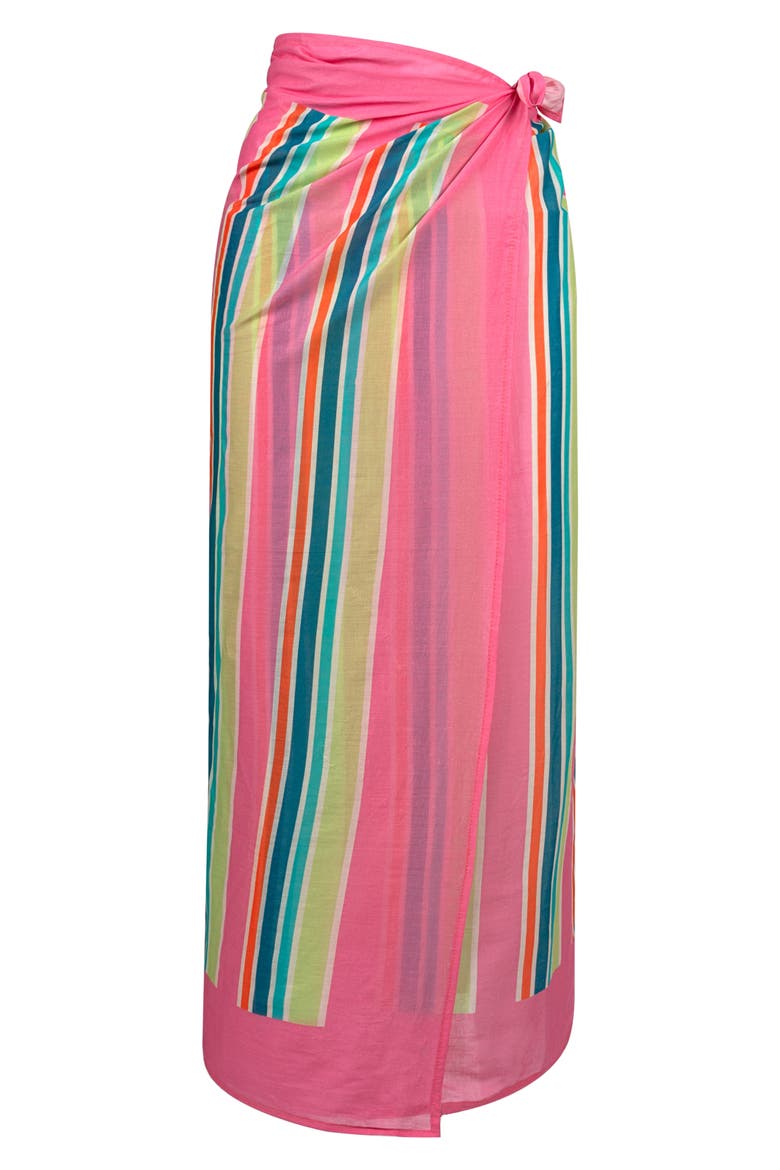 Castaway Stripe Cotton Sarong, Main, color, PINK