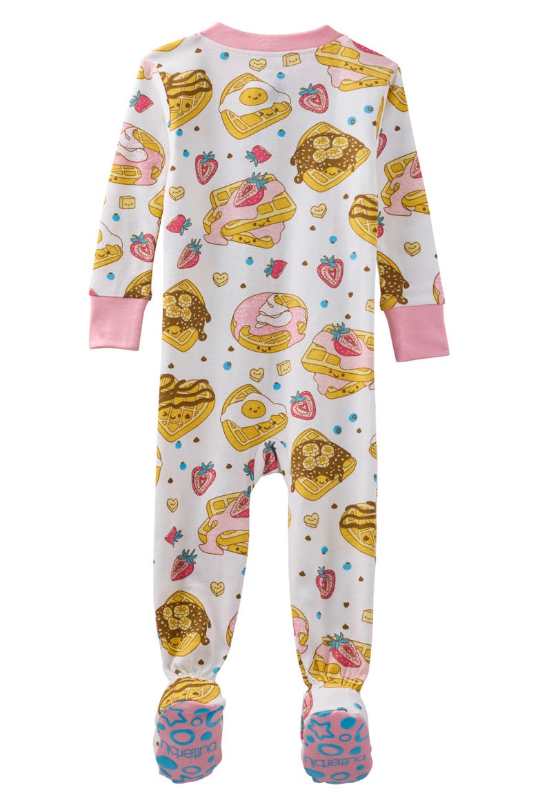 Cruz One-Piece Organic Cotton Footie Pajamas, Alternate, color, WAFFLING ON