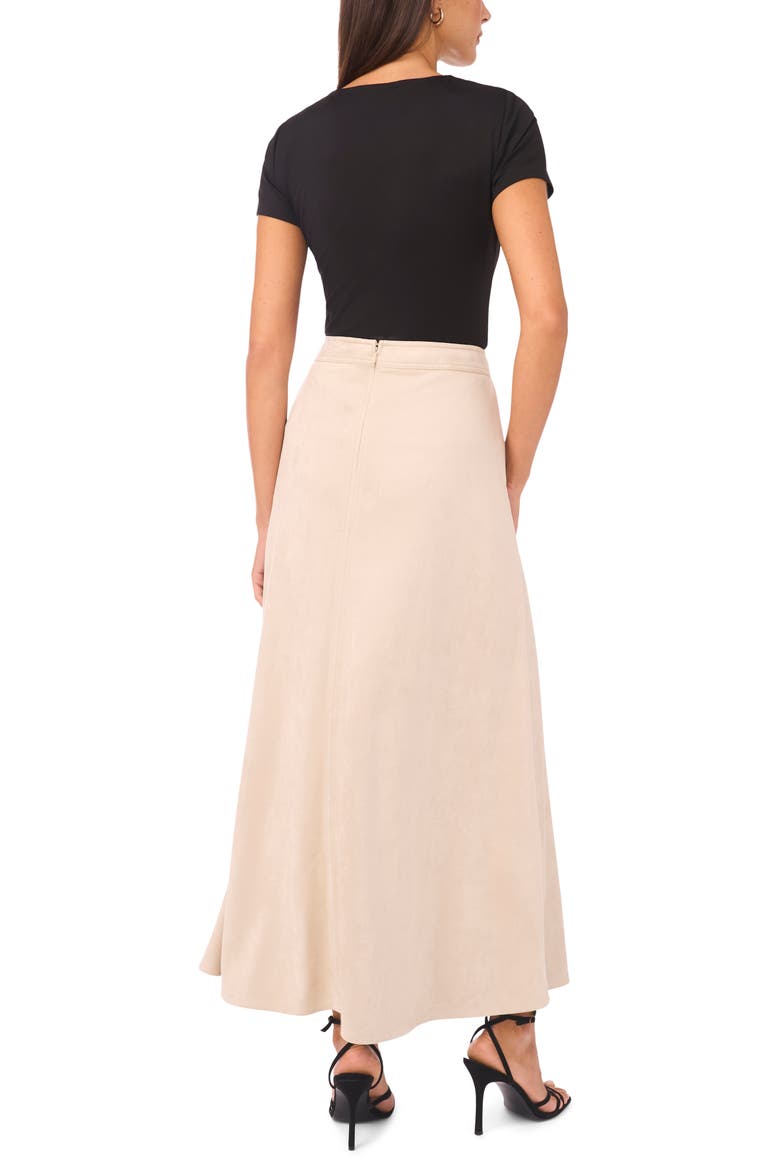 Faux Suede A-Line Skirt, Alternate, color, BEIGE