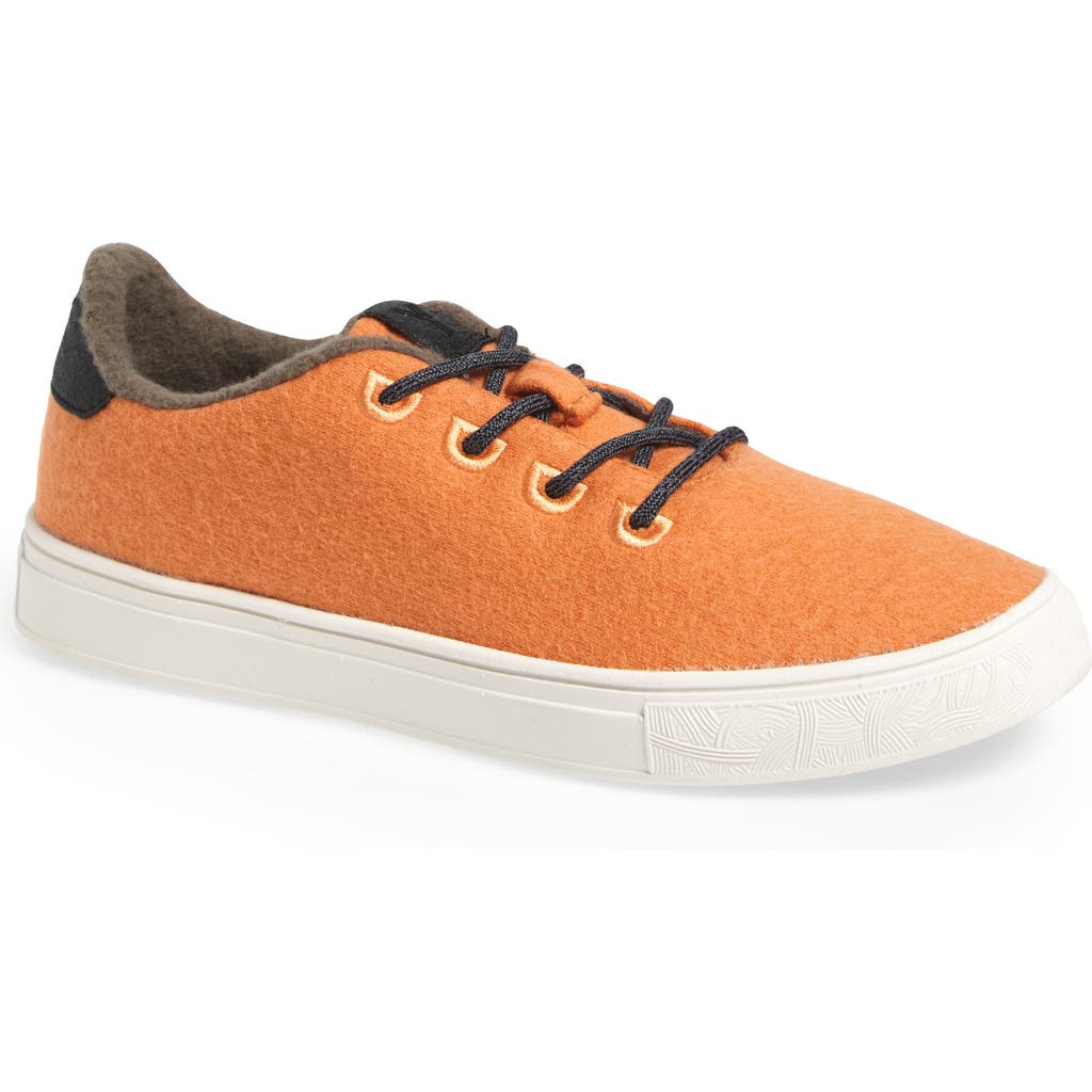 Yy Nation Cirro Wool Blend Water Resistant Low Top Sneaker In Orange Crush/white